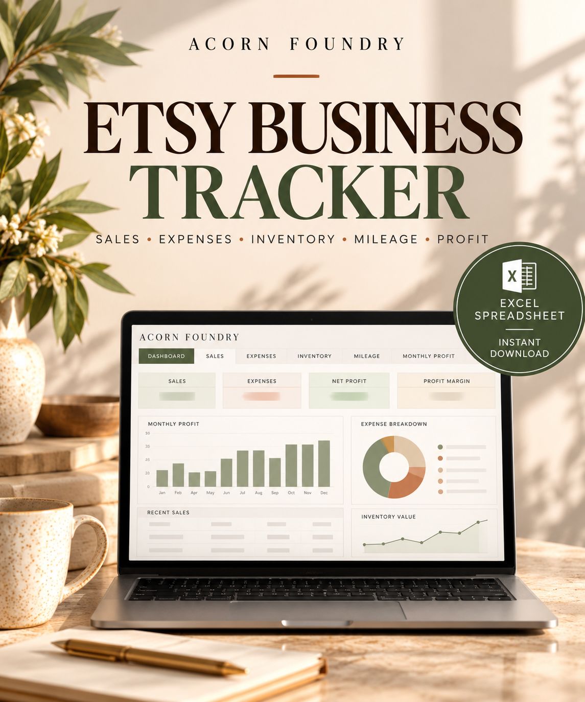Etsy Business Tracker: Sales, Expenses, Inventory & Profit